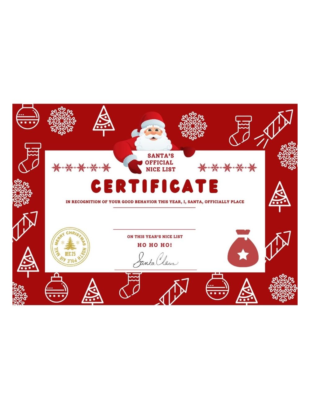 Santa Certificate